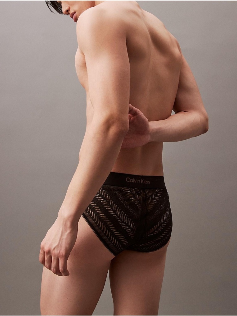 Calvin Klein men's Sculpt Lace sport brief - lace rear panel, solid front